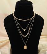 Multi color multi layer chain necklace