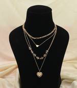 Multi color multi layer chain necklace