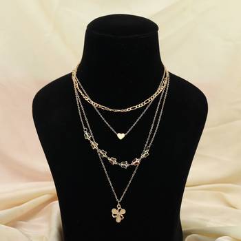 Multi color multi layer chain necklace 1