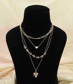 Multi color multi layer chain necklace