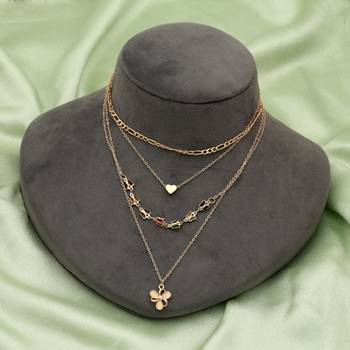 Multi color multi layer chain necklace 2