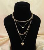 Multi color multi layer chain necklace