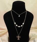 Gold color multi layer chain necklace