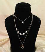 Gold color multi layer chain necklace