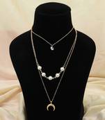 Gold color multi layer chain necklace