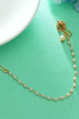 Gold color nose nath