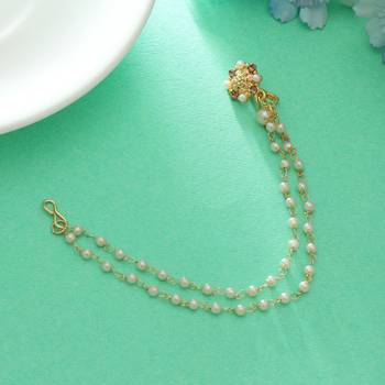 classic gold tone nose nath with pearl work 1