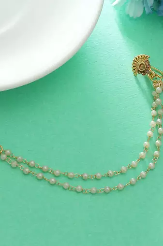 Gold color nose nath