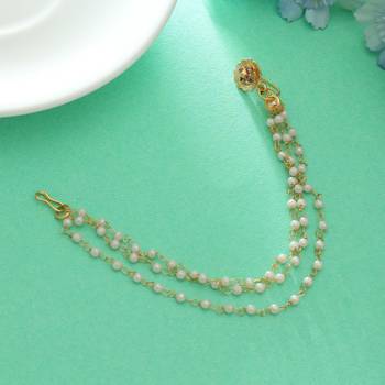 gold finish nose nath with pearl detailing 1