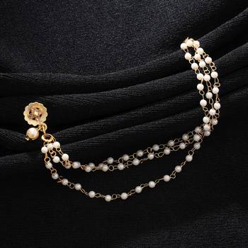 gold finish nose nath with pearl detailing 2