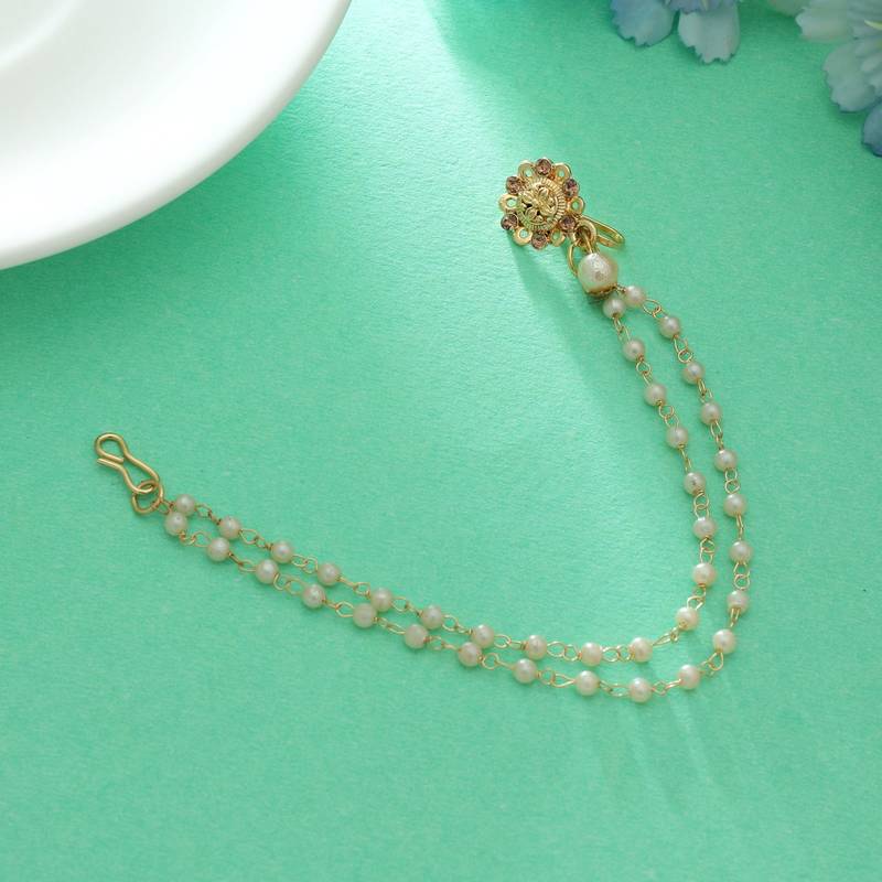 Gold color nose nath