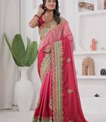 Pink traditional saree