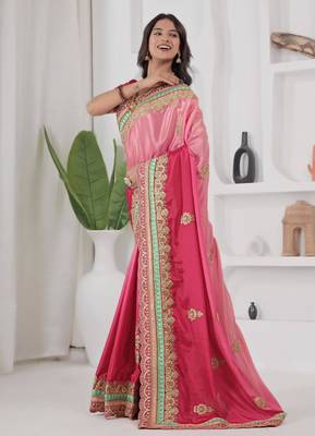 Pink traditional saree 2