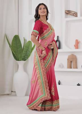 Pink traditional saree 3