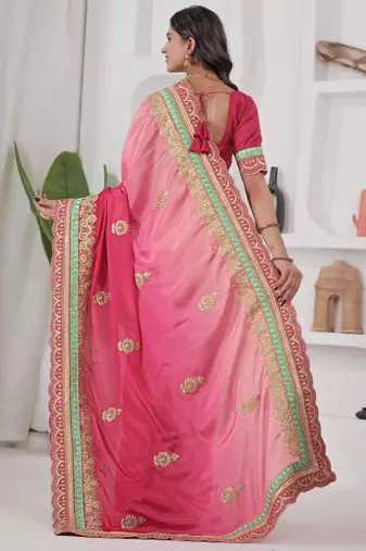 Pink traditional saree