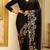 Black floral saree