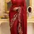 Red sequin saree