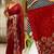 Red sequin saree