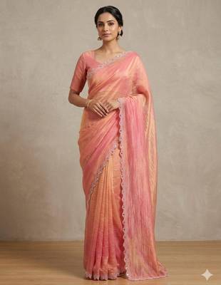 Peach pastel saree 1