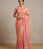 Peach pastel saree