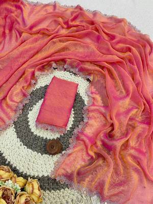 Peach pastel saree 3