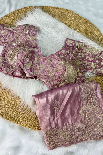 Purple blouse & saree set