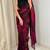 Maroon & black printed saree