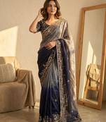 Blue ombre saree