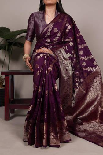 Deep wine saree