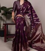 Deep wine saree