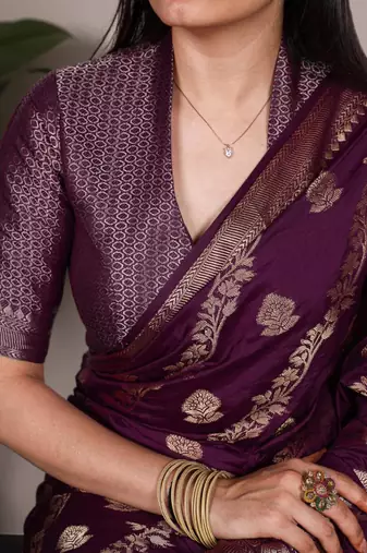 Deep wine saree