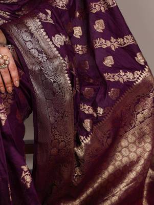 Deep wine saree 4