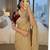 Beige gold party saree