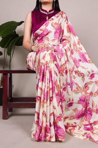 Floral printed saree