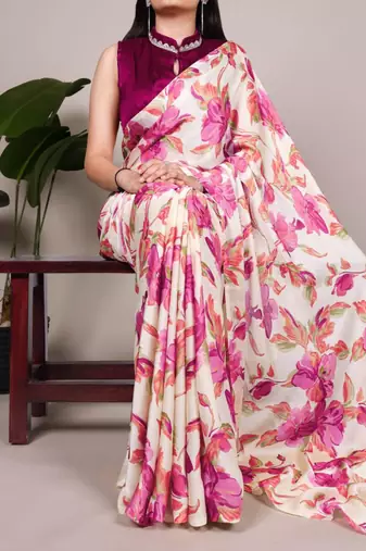 Floral printed saree