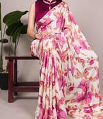 Floral printed saree