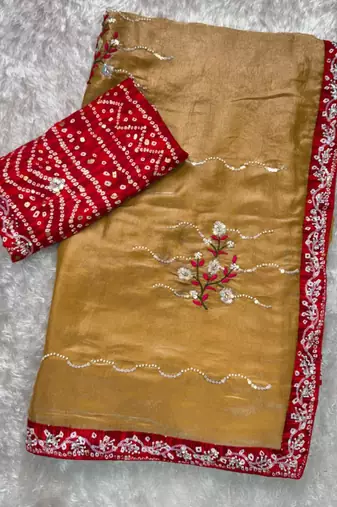 Mustard yellow saree