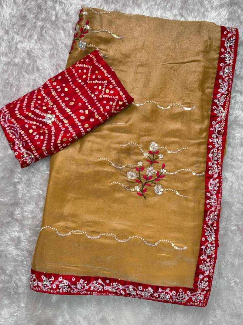 Mustard yellow saree