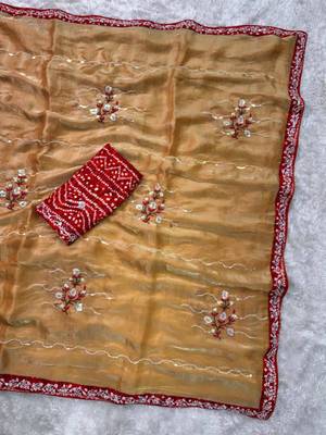 Mustard yellow saree 3