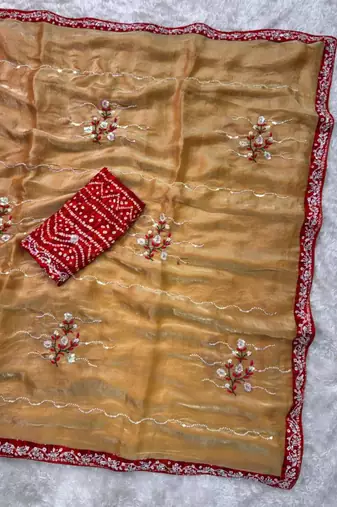 Mustard yellow saree