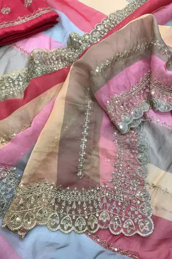 Pastel multicolor saree