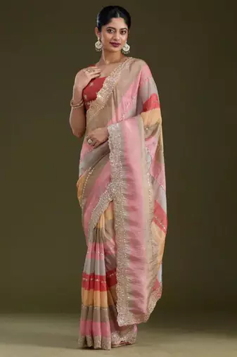 Pastel multicolor saree