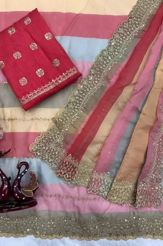 Pastel multicolor saree