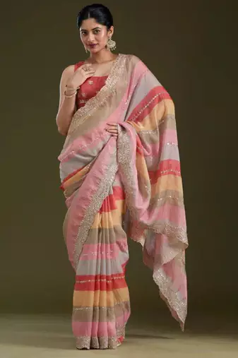 Pastel multicolor saree