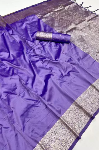 Lavender silk saree