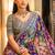 Multicolor silk blend designer saree