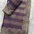 Purple chiffon striped embroidered saree