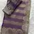 Purple chiffon striped embroidered saree