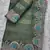 Green silk saree with embroidery