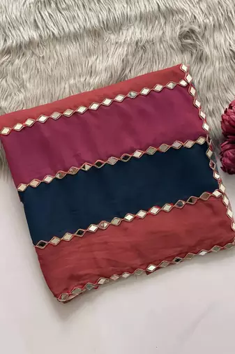Multicolor stripe designer saree
